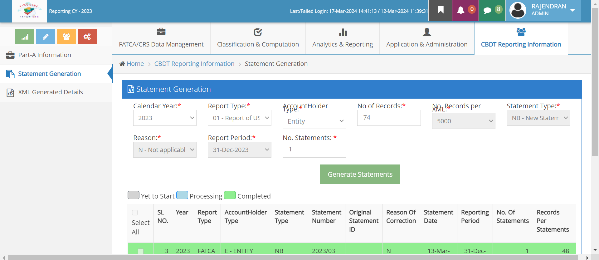 CBDT Schema Validation